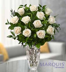 Marquis by Waterford - Premium White Roses Flower Power, Florist Davenport FL